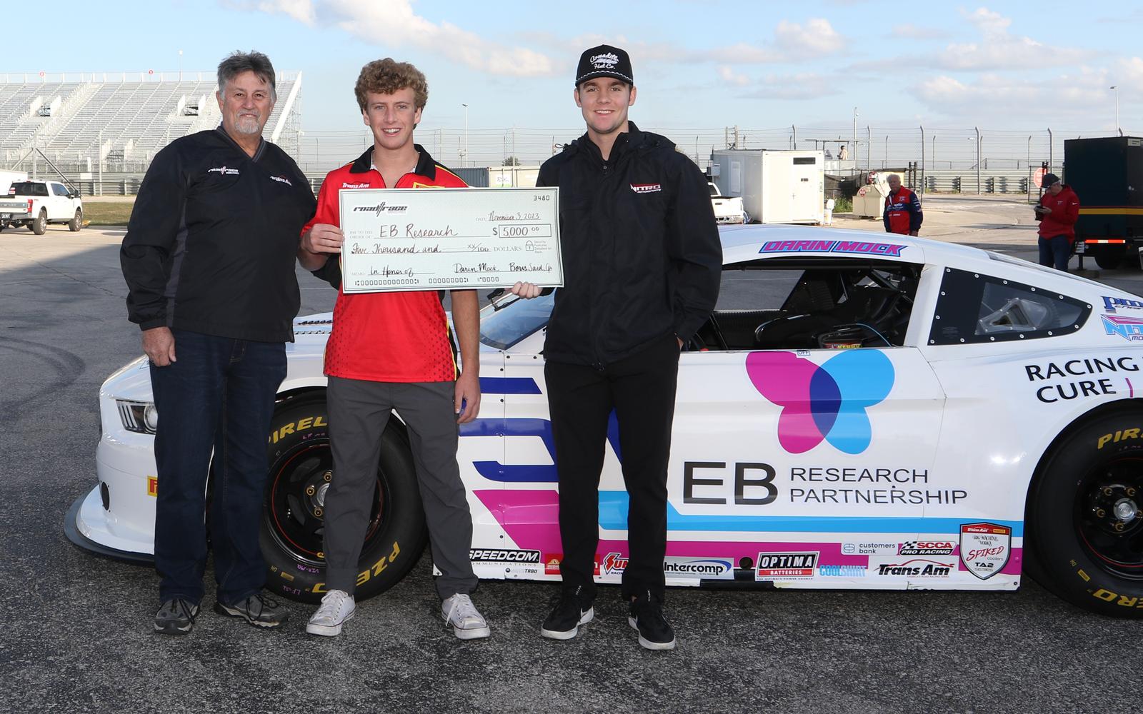 Road Race Ministries Makes Donation to EB Research Partnership at COTA
